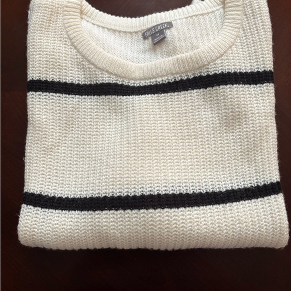 Falls Creek Sweaters - Falls Creek Women’s Cream and Black Sweater, medium